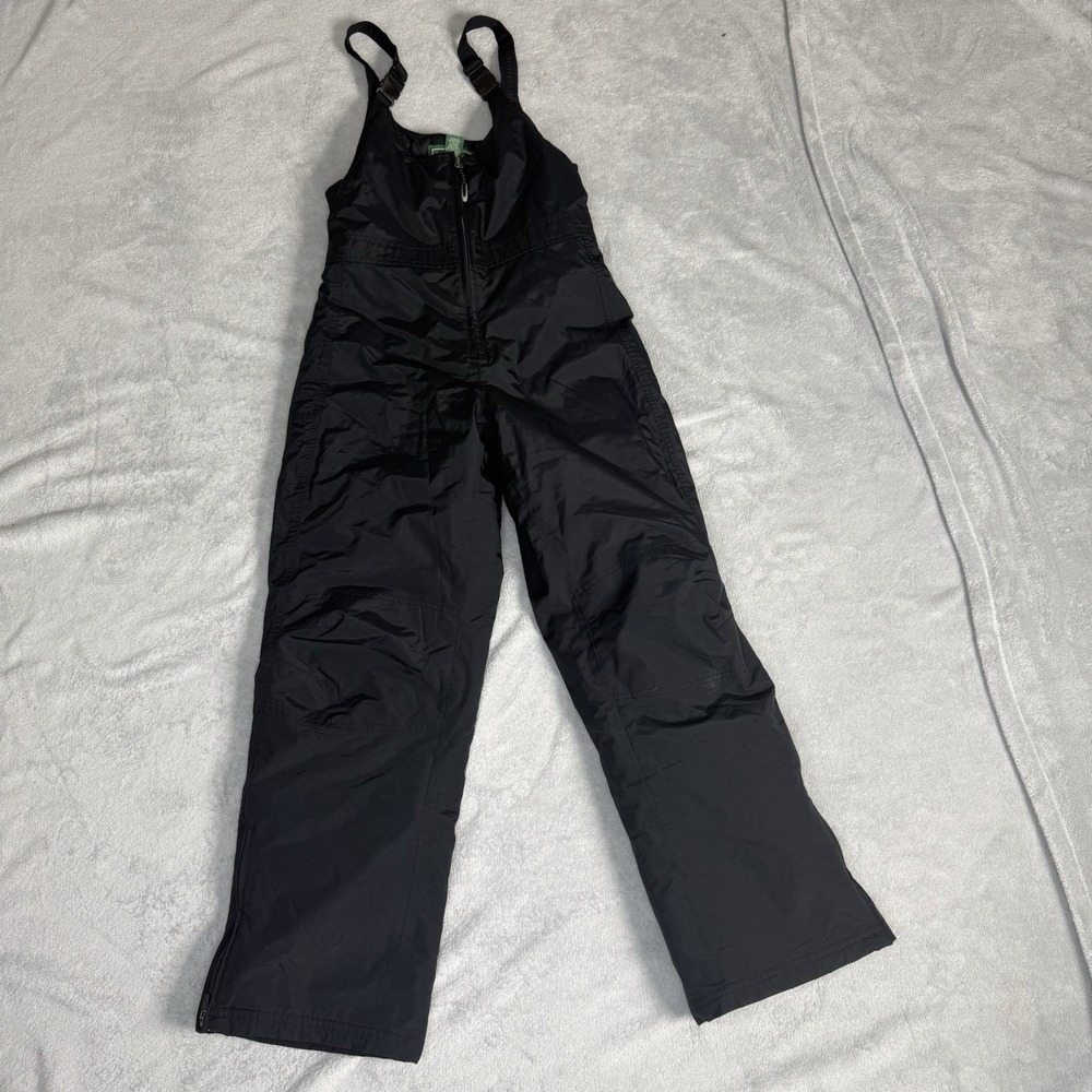 Vintage L.L.Bean Women's Size 14 Black Insulated Snow Ski Bib Overalls USA